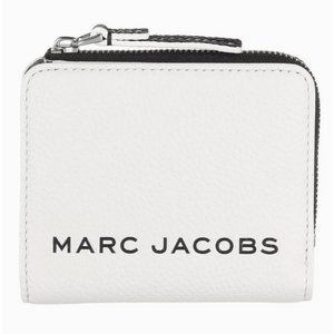 New Marc Jacobs Compact Bifold Wallet Pebble Leather Cotton / Black